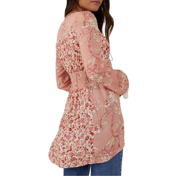 NEW Free People Odette Floral Long Sleeve Bell Sleeve Lace Tunic Multiple Sizes - Picture 11 of 11